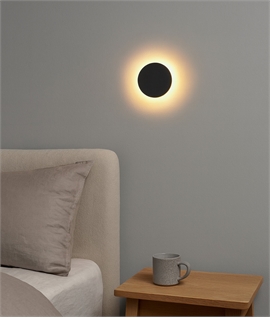Round Anthracite 7w Backlit LED Wall or Ceiling Light - Dia 16cm