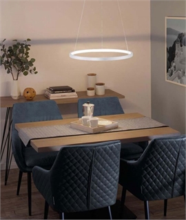 Circular LED Pendant in Gold or Silver Finish - 390mm or 600mm