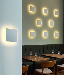 Modern 150mm Square LED Wall Light – Warm Backlit Design