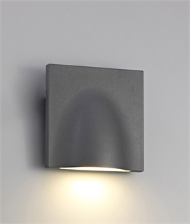 LED Anthracite Square Wall Light with Downward Illumination - IP54 