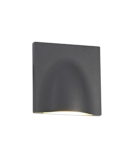 LED Anthracite Square Wall Light with Downward Illumination - IP54 