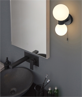 Art Deco Twin Globe Bathroom Wall Light