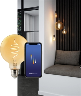 E27 Amber Glass Smart Light Bulb 95mm - 2200k & 380 Lumen 