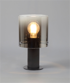 Black-Smoke Fade Glass Minimal Table Lamp
