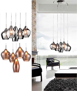 Glass 5 Light Cluster Pendant - Max Drop 1200mm