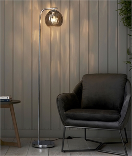 Single Lamp Floor Light With Dimpled Shade