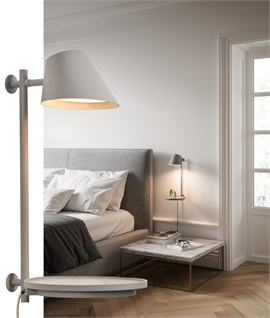 LED Tilt Wall Lamp and Shelf - Touch Dimmable with USB Plug