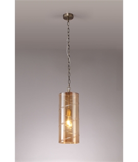 Soft Glowon Pendant, 1 Light E27, Antique Brass-Amber