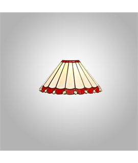 Solana Tiffany 30cm Non-Electric Shade, Red-Cream-Crystal. Suitable For E27 or B22 Pendants