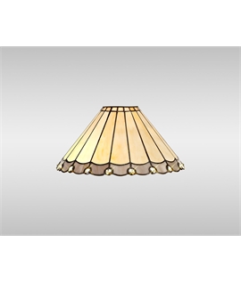 Solana Tiffany 30cm Non-Electric Shade, Grey-Cream-Crystal. Suitable For E27 or B22 Pendants