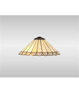 Solana Tiffany 40cm Shade Only Suitable For Pendant-Ceiling-Table Lamp, Grey-Cream-Crystal