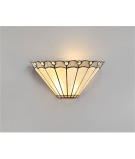 Solana Tiffany Wall Lamp, 2 x E14, Grey-Cream-Crystal