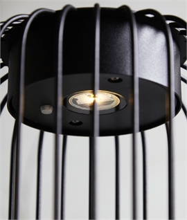 Black Cage Lantern - Solar Powered & Transportable