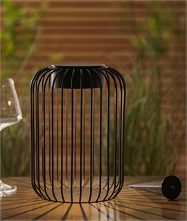 Black Cage Lantern - Solar Powered & Transportable