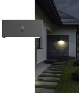 Solar Power Exterior Wall Light with PIR - IP44 Rated
