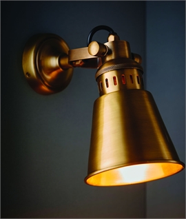 Solid Antique Brass Adjustable Wall Light