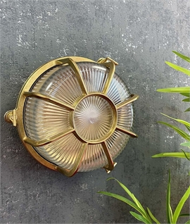Solid Brass Porthole Bulkhead Light - 3 Options