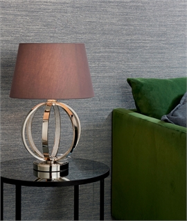 Swirl Design Bright Nickel and Faceted Table Lamp 