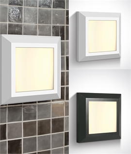 Square 124mm LED Wall Light - IP65 Rated 