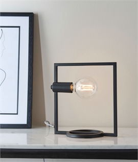 Matt Black Modern Frame Table Light - 2 Options