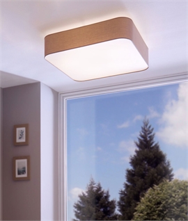 Flush Square Fabric Shade Light with Diffuser