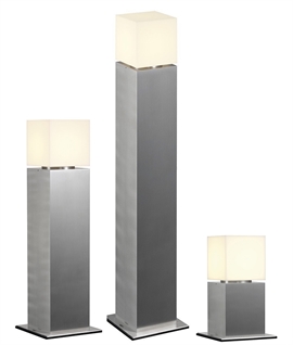 Exterior Bollard with Square Cube Top - E27 Lamp