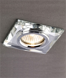 Square Chamfered Crystal Glass Semi-Recessed Downlight