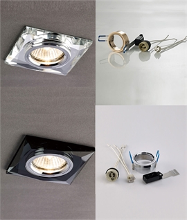 Square Chamfered Crystal Glass Semi-Recessed Downlight