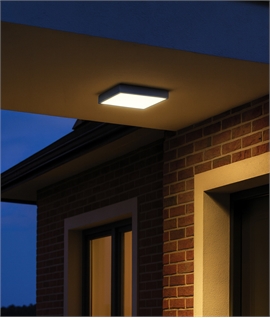 Square 24w LED Flush Ceiling Light Opal Diffuser - IP65 Rated