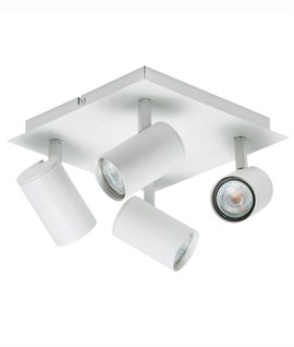 Square Ceiling Plate Adjustable Spotlight - 4 Lamp
