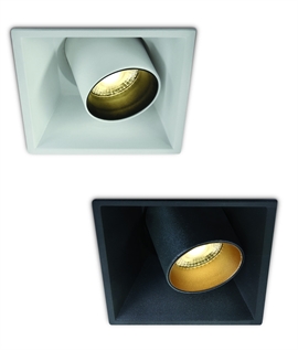 Square Adjustable Recessed LED Spotlight - White or Black