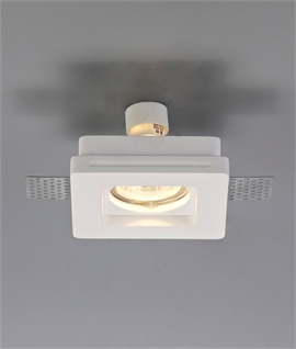 White Paintable Gypsum Square Stepped Recessed Spotlight 