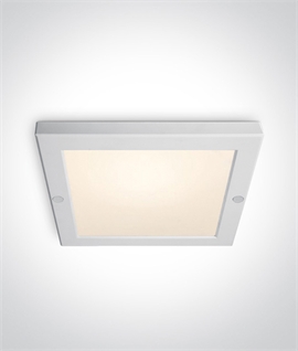White 18w LED Flush Ceiling Light - Square or Round 