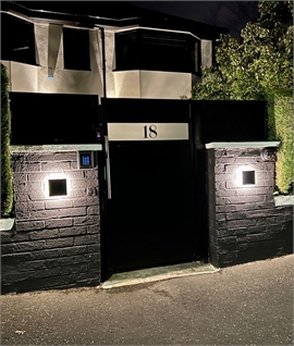 LED Exterior Back-Lit Wall Light - Round or Square in Black Finish