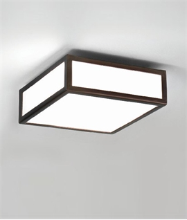Square Framed Glass Light For Wall Or Ceiling - Bathroom Safe 