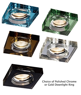 Square Crystal Bubble Downlight - Choice of Lamp Retainer
