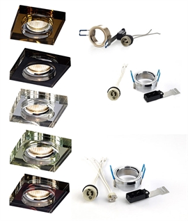 Square Deep Recessed Crystal Glass Downlight 