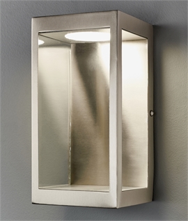 Modern Boxed Frame Flush Exterior LED Wall Light