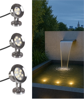 Underwater LED spotlight for ponds and fountains - 316 Stainless Steel - IP68 Rated