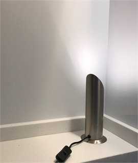 Segmented Cylinder Floor Uplight - Satin Silver