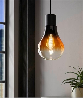 Graduated Colour Glass Pendant Light - Brown or Grey