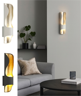 Modern Curved LED Wall Light - White or Black