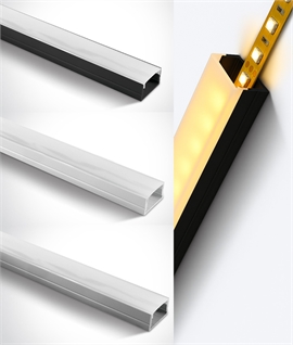 Surface Mounted Profile for LED Tape - Opal Diffuser - Width 23mm 
