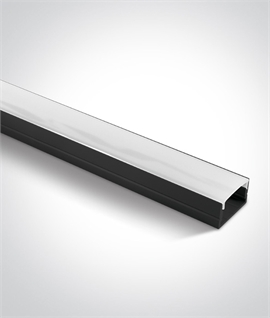 Surface Mounted Profile for LED Tape - Opal Diffuser - Width 17mm 