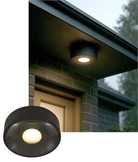 Puck Downlighter in Black Integrated 6w LED - IP65 & Dimmable