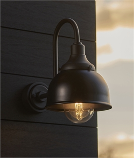 Vintage Swan Neck Black Metal Wall Light
