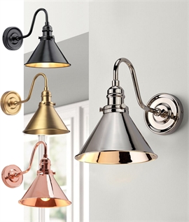 French Style Swan Neck Adjustable Conical Shade Wall Light 
