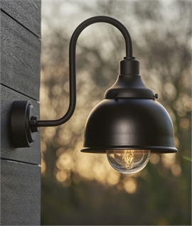 Vintage Swan Neck Black Metal Wall Light