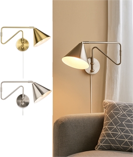 Swing Arm & Adjustable Shade Plugged Wall Light Swing Arm & Adjustable Shade Plugged Wall Light