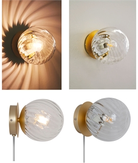 Swirled Glass Wall Light - Art Deco Style